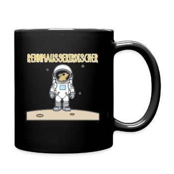 Rennmaus lustiger Wortwitz, Tier-Humor Geschenk - Tasse einfarbig - Schwarz - Rechts