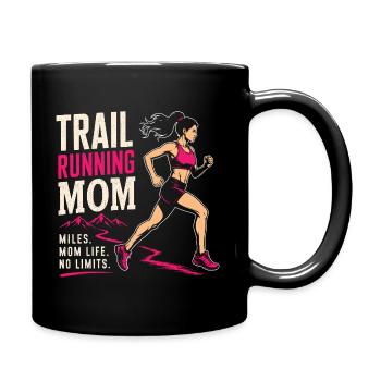 Maman de course en sentier - Mug uni - noir - Droite