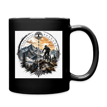 Nordic Mountainbike Sonnenpfad - Tasse einfarbig - Schwarz - Rechts