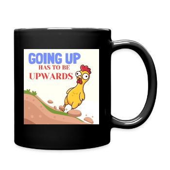 Humour motivant de Drôle de poulet qui monte vers le haut - Mug uni - noir - Droite