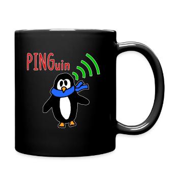 Penguin Humor drôle sur le réseau de blagues informatiques - Mug uni - noir - Droite