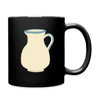 Cream Jug Pitcher with Blue Rim - Full Colour Mug - black - Right