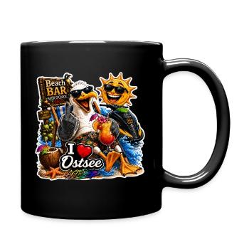 I Love Baltic Seagull Beach Bar Party Shirt - Full Colour Mug - black - Right