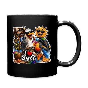 I Love Sylt Möwe Beach Bar Party Shirt - Tasse einfarbig - Schwarz - Rechts