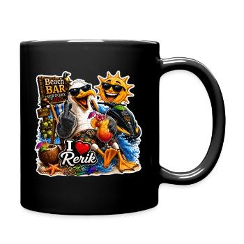 I Love Rerik Möwe Beach Bar Party Shirt - Tasse einfarbig - Schwarz - Rechts