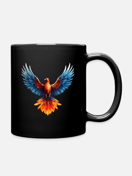 Phoenix Flight Fire Colors - Full Colour Mug - black