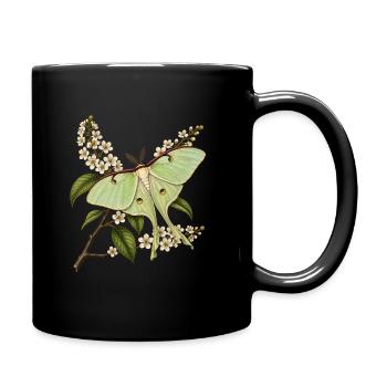 Illustration naturaliste Papillon Actias Luna - Mug uni - noir - Droite