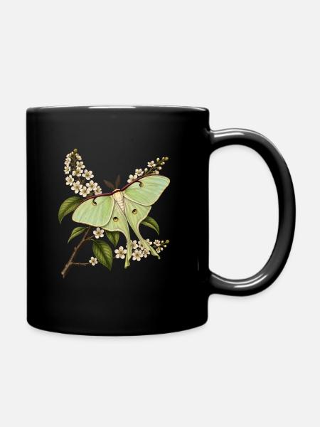 Illustration naturaliste Papillon Actias Luna - Mug uni - noir