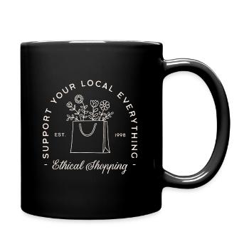 Kaufen Sie lokale Unterstützung für ethisches Einkaufen - Tasse einfarbig - Schwarz - Rechts