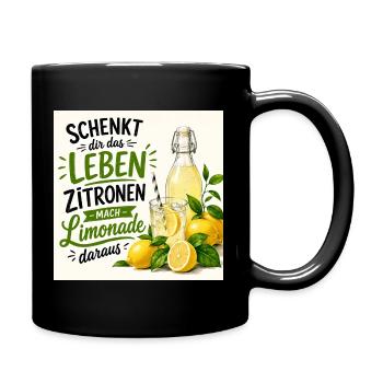 Zitronen  - Tasse einfarbig - Schwarz - Rechts