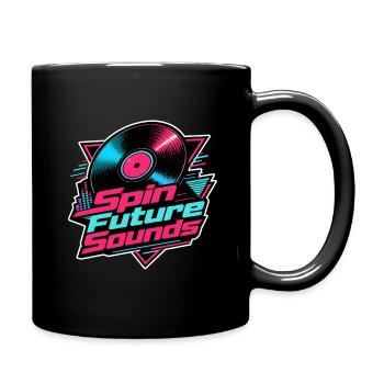 Spin Future Sounds Néon Vinyle synthwave musique - Mug uni - noir - Droite