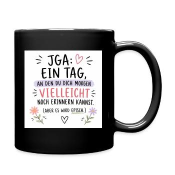JGA Episch: Tag voller Erinnerungen - Tasse einfarbig - Schwarz - Rechts