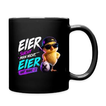 Eier Neon Küken mit Sonnenbrille - Tasse einfarbig - Schwarz - Rechts