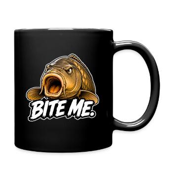 La pêche à la carpe me mord - Mug uni - noir - Droite