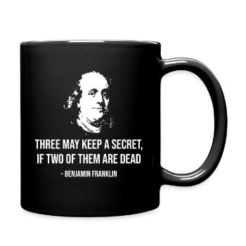 Citation secrète de Benjamin Franklin - Mug uni - noir - Droite