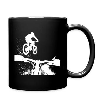 MTB POV Sprung Mountainbike Downhill Design - Tasse einfarbig - Schwarz - Rechts