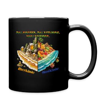 Bierküste, Obstküste – Hopfen, Vitamine, Sommer - Tasse einfarbig - Schwarz - Rechts