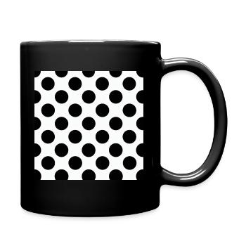 Polka Dot Monochrome Muster - Tasse einfarbig - Schwarz - Rechts