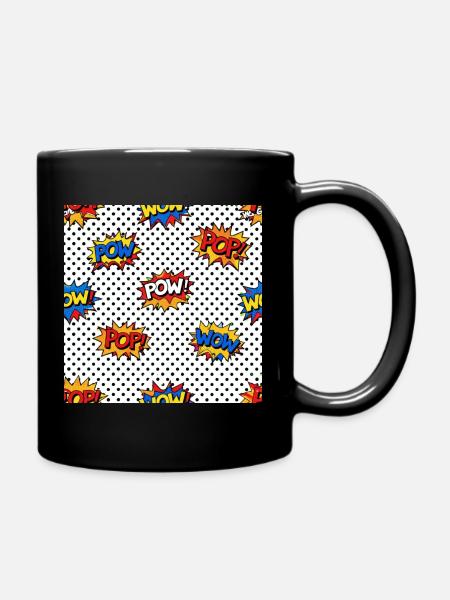 Pop-Art-Comic-Burst-Muster - Tasse einfarbig - Schwarz