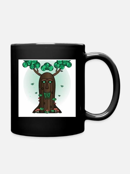 Forest Spirit Tree Face - Full Colour Mug - black
