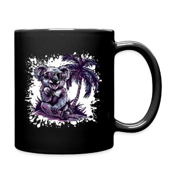 Koala Sommer Comic - Tasse einfarbig - Schwarz - Rechts