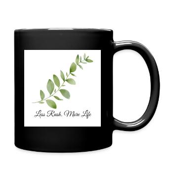 Moins de précipitation, plus de vie | Vintage botanique minimaliste - Mug uni - noir - Droite
