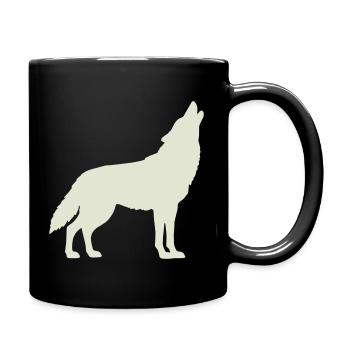 wolf - Tasse einfarbig - Schwarz - Rechts