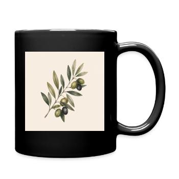 Peace Grows Here | Vintage Olive Branch Botanical - Full Colour Mug - black - Right