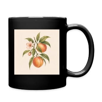 Doux comme une pêche | Design botanique vintage de pêche - Mug uni - noir - Droite
