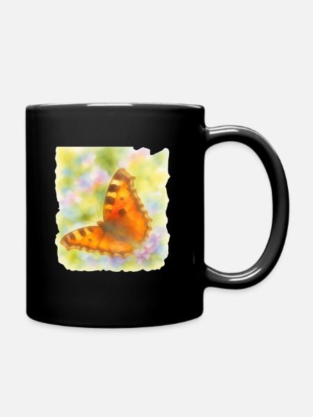 Papillon dans un motif artistique de style aquarelle - Mug uni - noir
