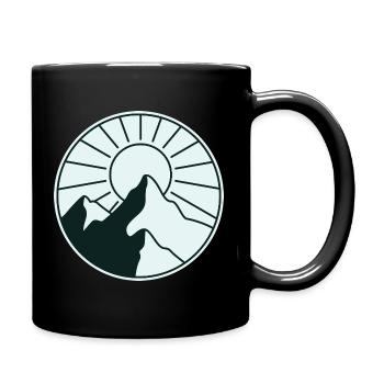 Berg-Sonnen-Design - Tasse einfarbig - Schwarz - Rechts