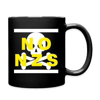 NO NZS, NEVER AGAIN, ANTI-FASCISM, NO AFD YELLOW - Full Colour Mug - black - Right