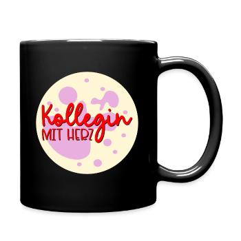 Danke Kollegin Herz - Tasse einfarbig - Schwarz - Rechts