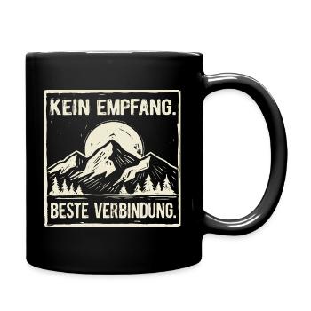 Berge Kein Empfang Beste Verbindung - Tasse einfarbig - Schwarz - Rechts