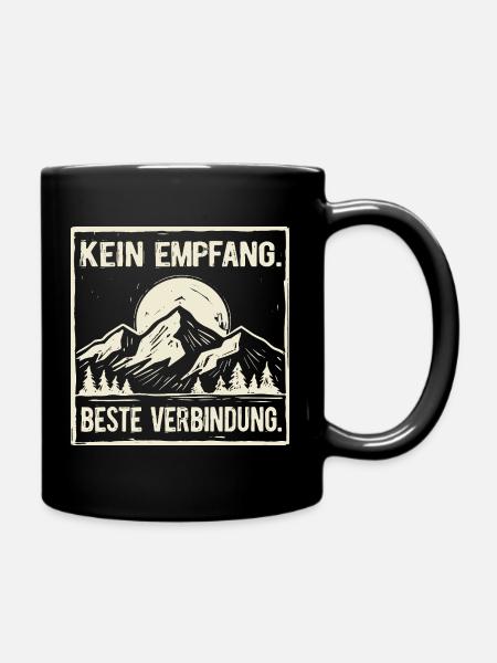 Berge Kein Empfang Beste Verbindung - Tasse einfarbig - Schwarz