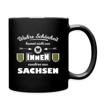 Wahre Schönheit aus Sachsen - Tasse einfarbig - Schwarz - Rechts