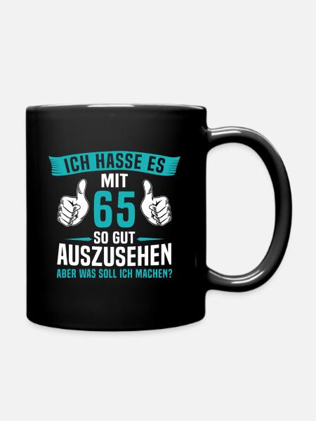 65 Jahre 65. Geburtstag Mann Frau 65 Jahre - Tasse einfarbig - Schwarz
