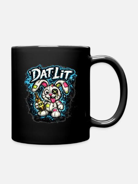 DatLit Bunny Graffiti - Full Colour Mug - black