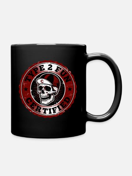 Schädelabzeichen Typ 2 Spaß - Tasse einfarbig - Schwarz