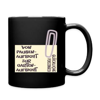 Abschied Lehrerin - Pensionärin Garten - Tasse einfarbig - Schwarz - Rechts