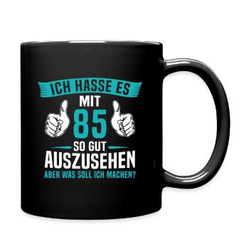 85 Jahre 85. Geburtstag Mann Frau 85 Jahre - Tasse einfarbig - Schwarz - Rechts