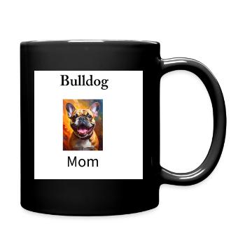 Bulldog Mom Color Fire - Full Colour Mug - black - Right