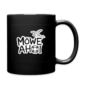 Möwe Ahoy Nautik Sticker - Tasse einfarbig - Schwarz - Rechts