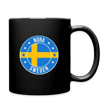 Emblème Nora Suède Cercle de drapeau - Mug uni - noir - Droite