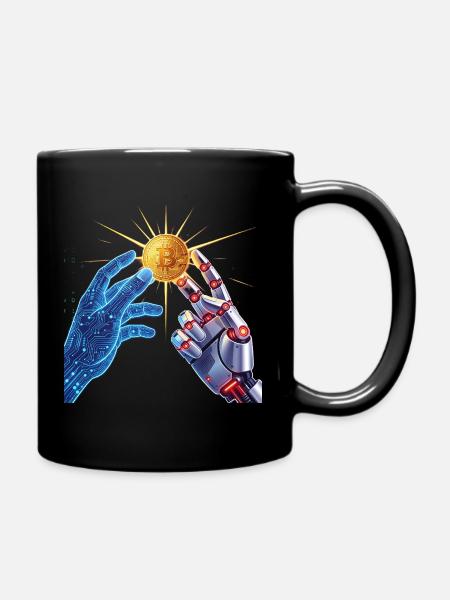 T-shirt d’art crypto Création de Bitcoin - Mug uni - noir
