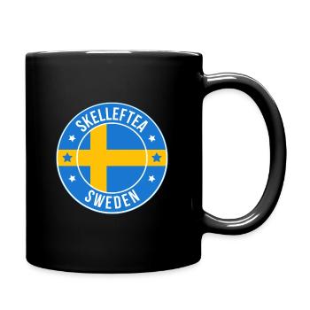 Swedish Flag Circle Emblem - Full Colour Mug - black - Right
