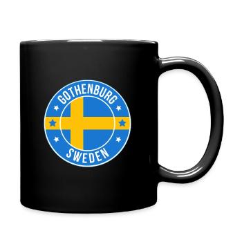 Écusson circulaire du drapeau de Göteborg Suède - Mug uni - noir - Droite