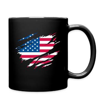 États-Unis Drapeau Américain Américaine - Mug uni - noir - Droite