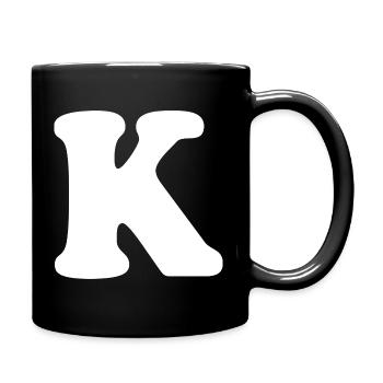 Large K Style Print | Letter K | K Logo - Full Colour Mug - black - Right
