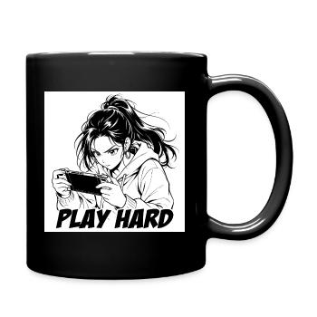 Play Hard Manga Gamer - Full Colour Mug - black - Right